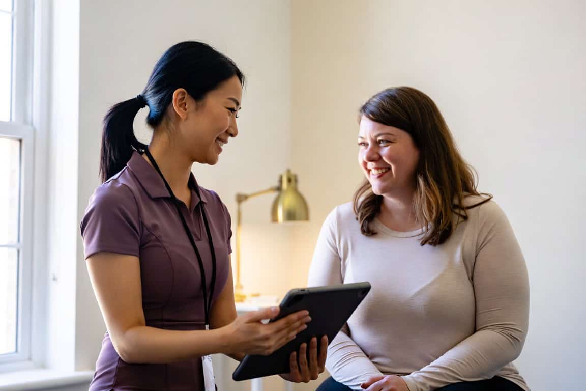 A Regal Weight Loss nutritionist reviewing a plan with a patient